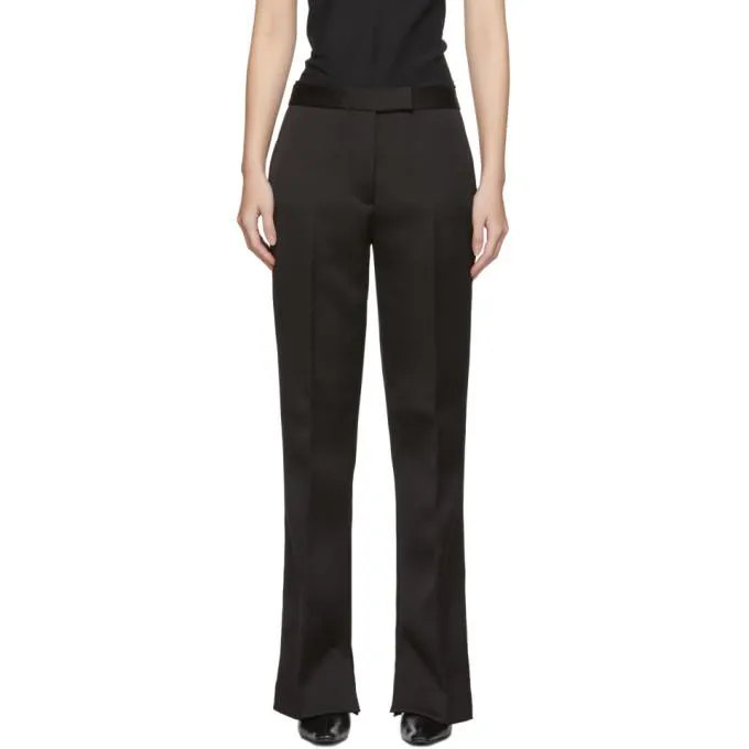 3.1 Phillip Lim Black Satin Structured Trousers