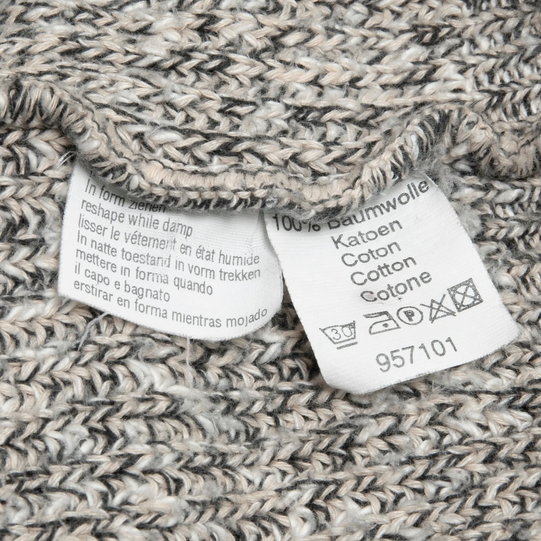 80s Heavy Guage Marled Yarn Ribbed Fisherman's Knit