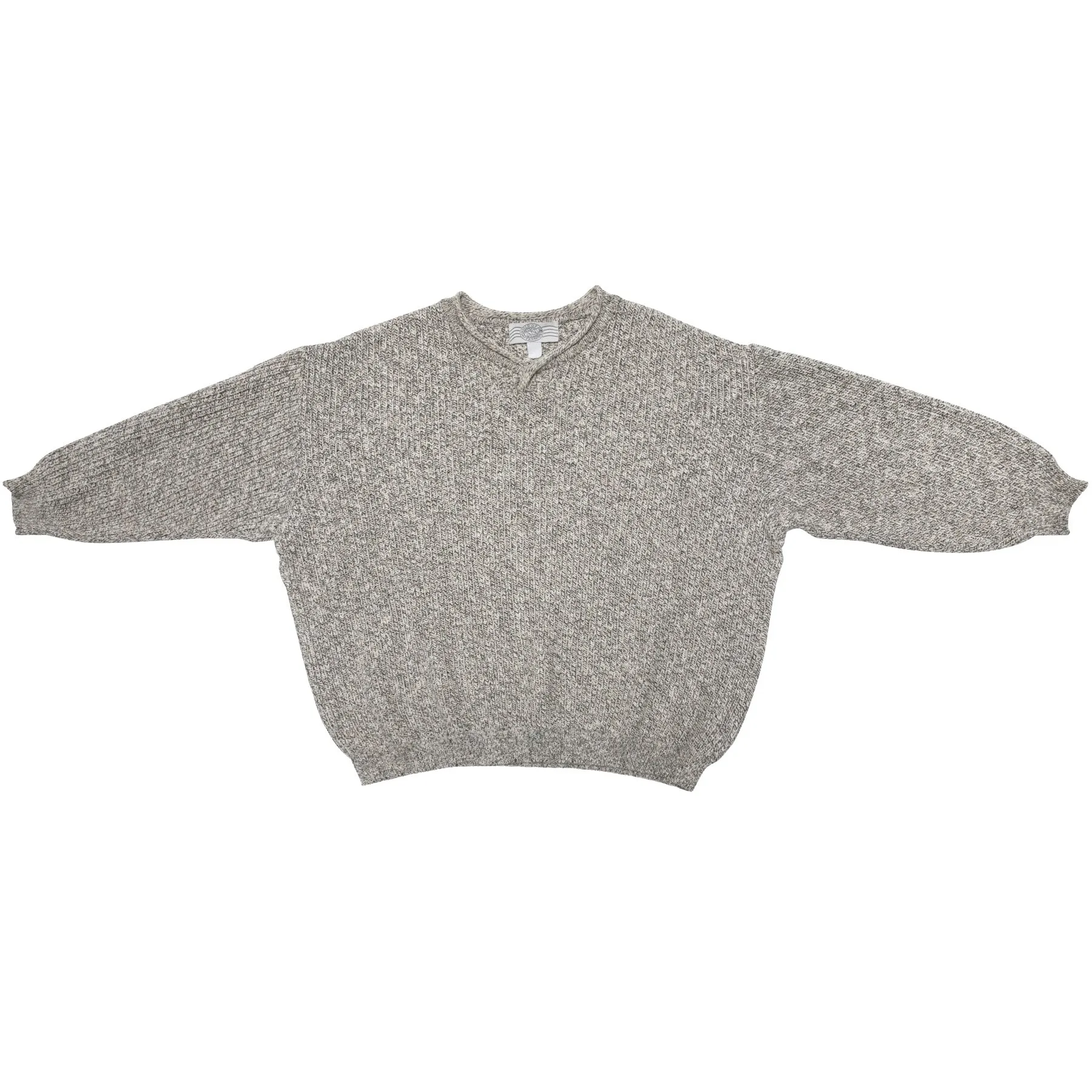 80s Heavy Guage Marled Yarn Ribbed Fisherman's Knit