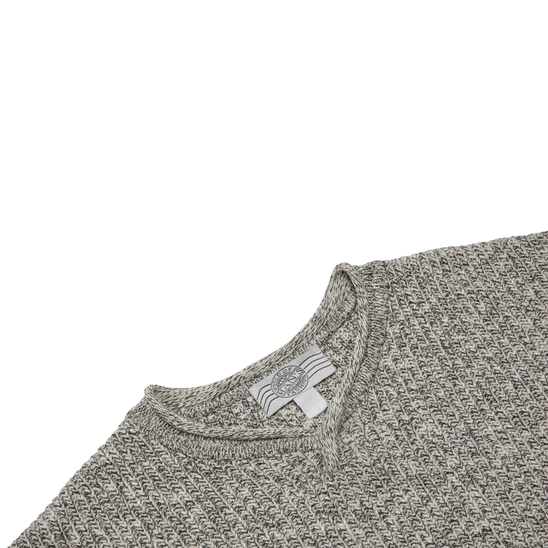 80s Heavy Guage Marled Yarn Ribbed Fisherman's Knit