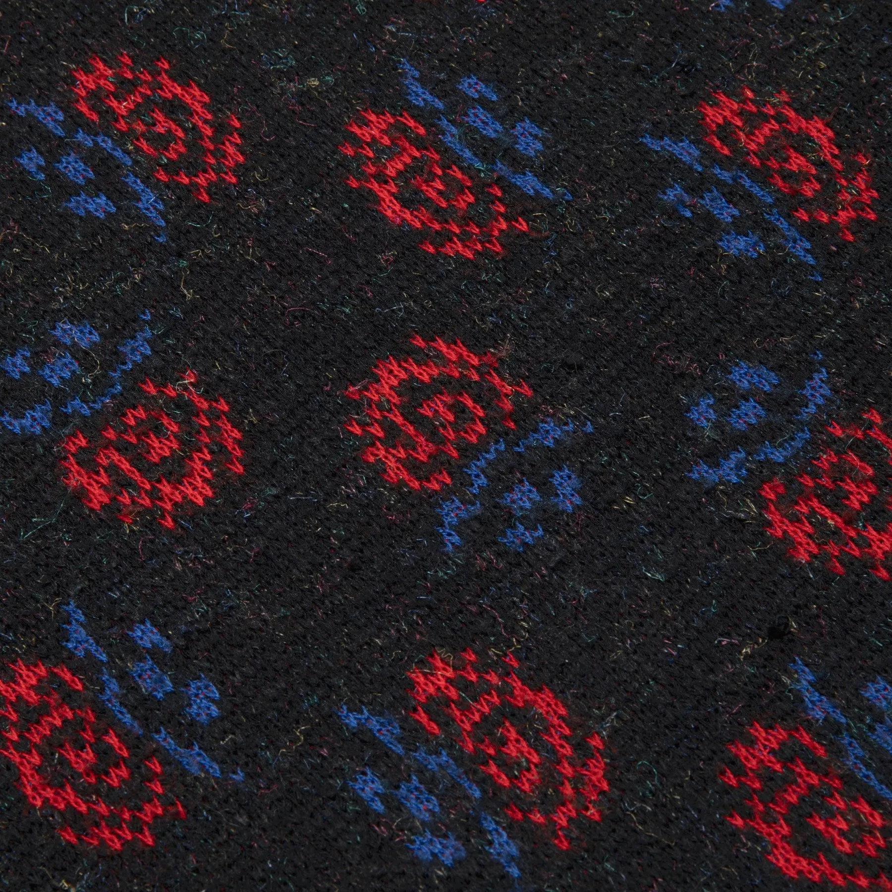 80s Jacquard Pixelated Floral Motif Sweater