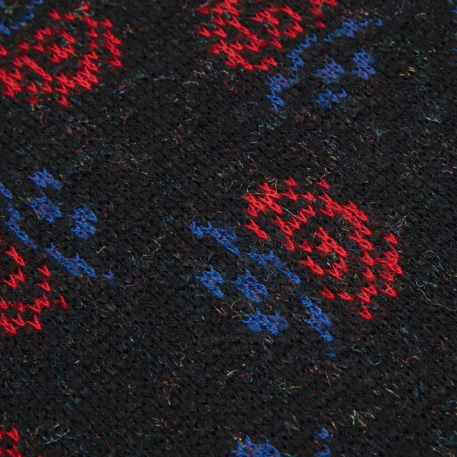 80s Jacquard Pixelated Floral Motif Sweater