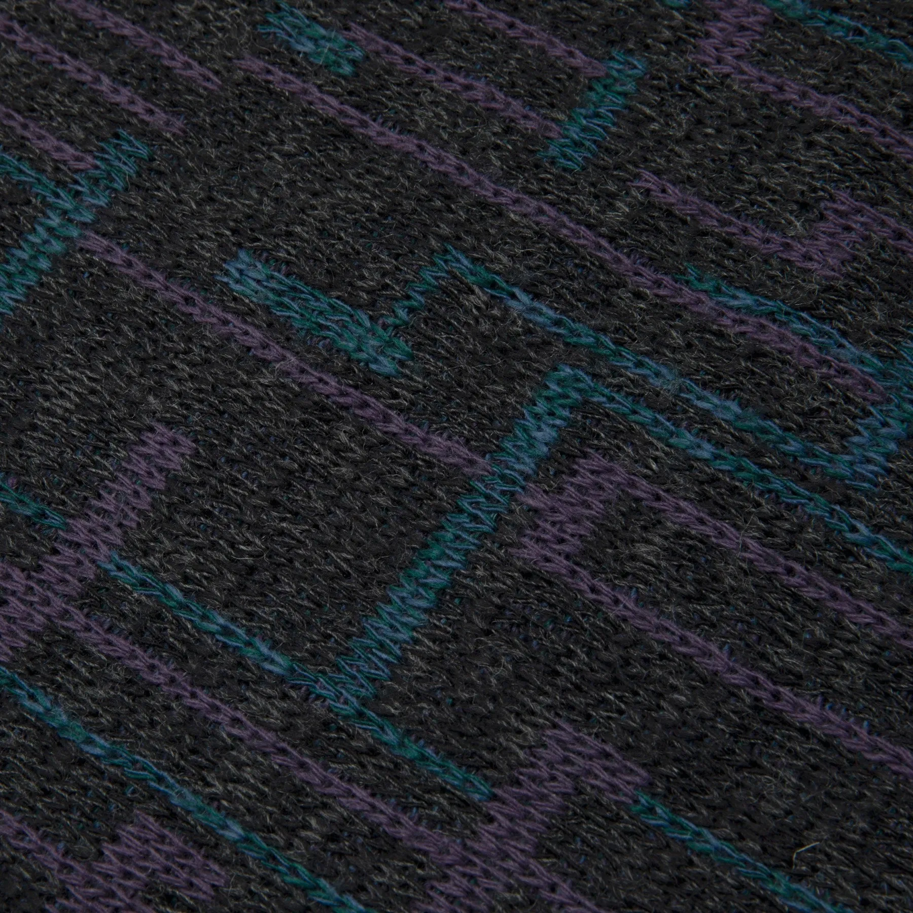 80s New Wave Intarsia Worsted Spun Yarn Cardigan