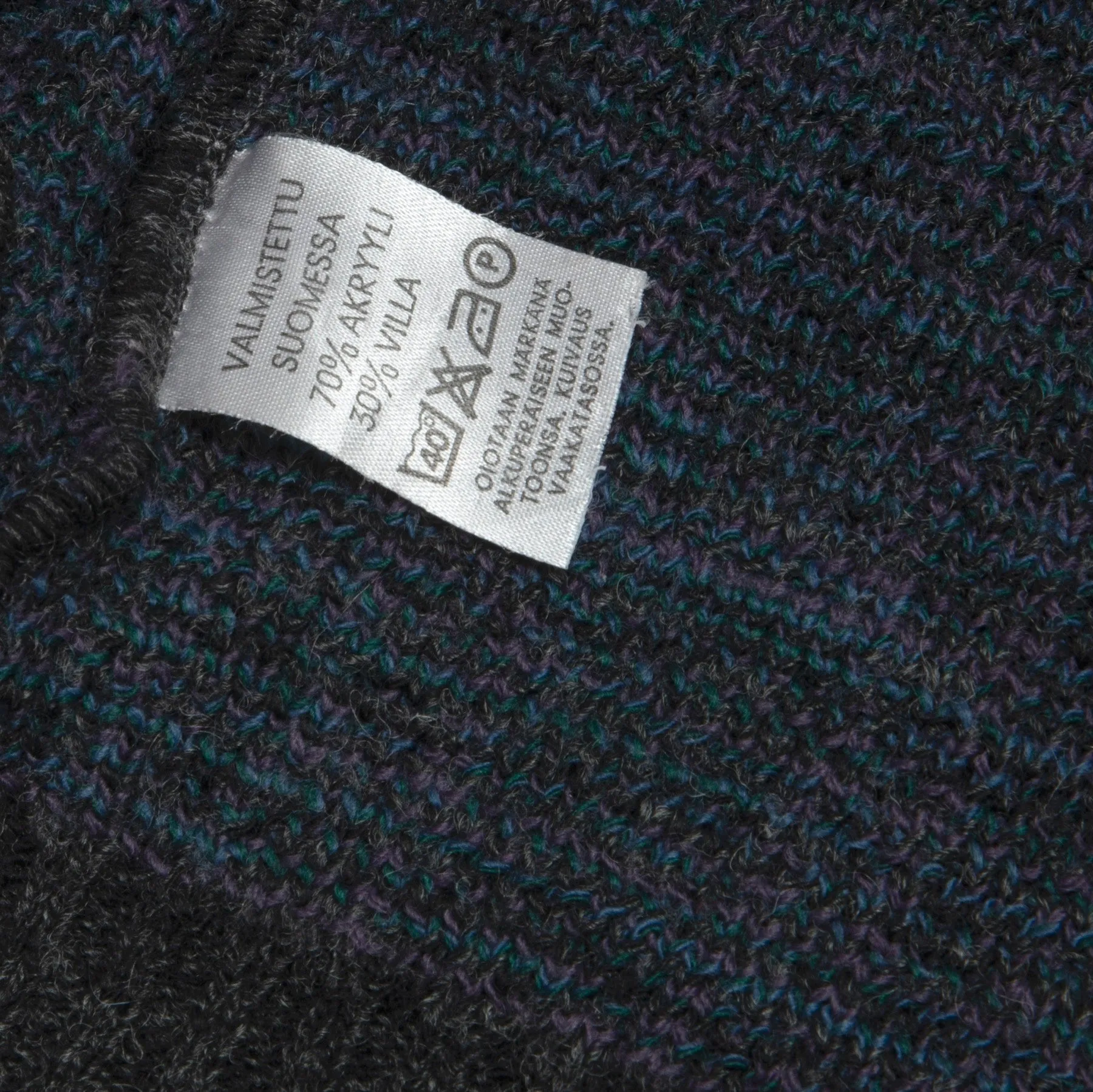 80s New Wave Intarsia Worsted Spun Yarn Cardigan