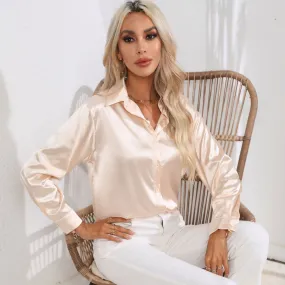 Amelia - Elegant Satin Slim Shirt for Women