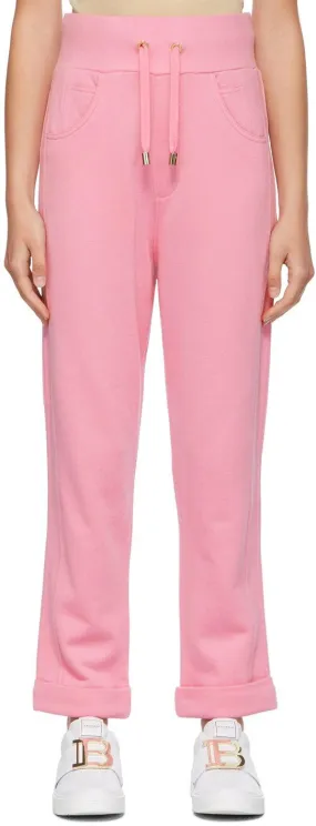 Balmain Pink Embossed Monogram Lounge Pants