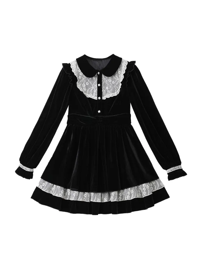 Black Dress Flared Girly