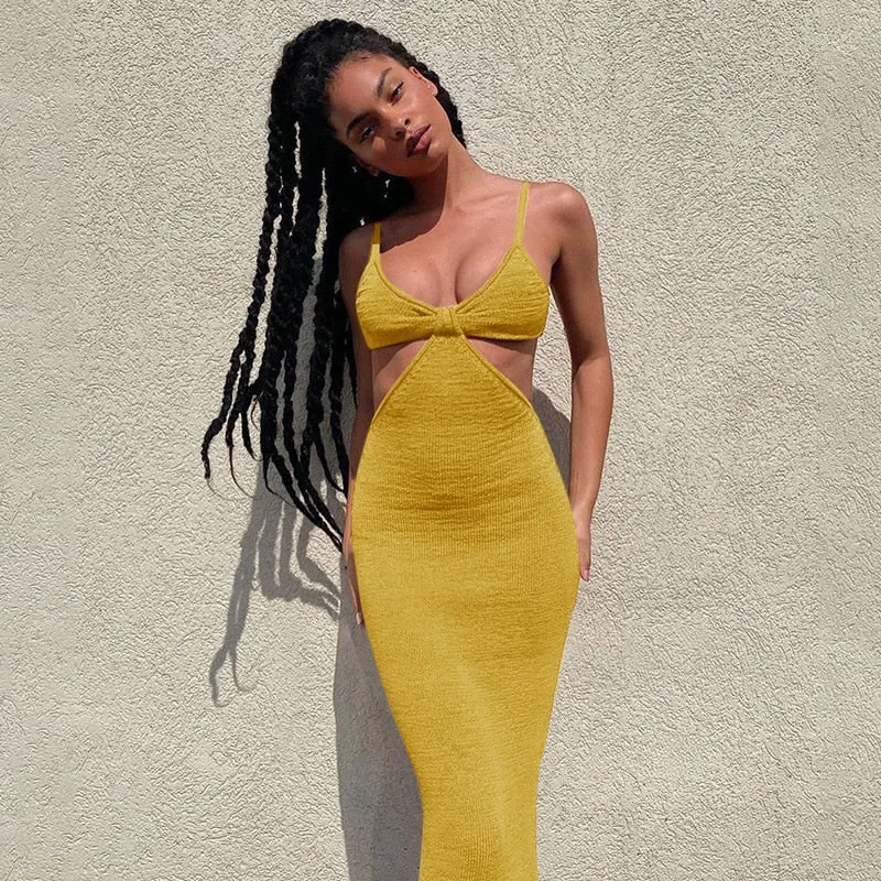 Boho Chic Hollow Out knitted Dress