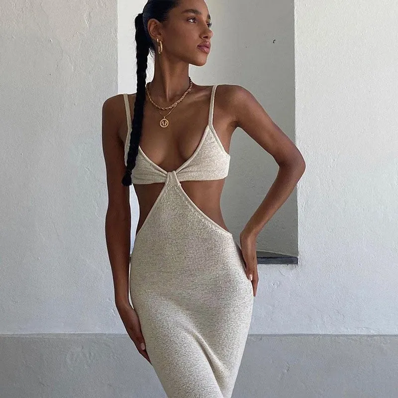 Boho Chic Hollow Out knitted Dress