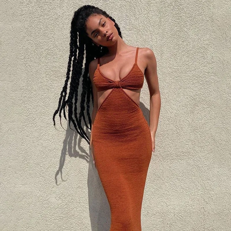 Boho Chic Hollow Out knitted Dress