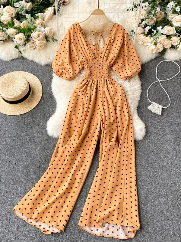 Boho Chic Polka Dot Jumpsuit