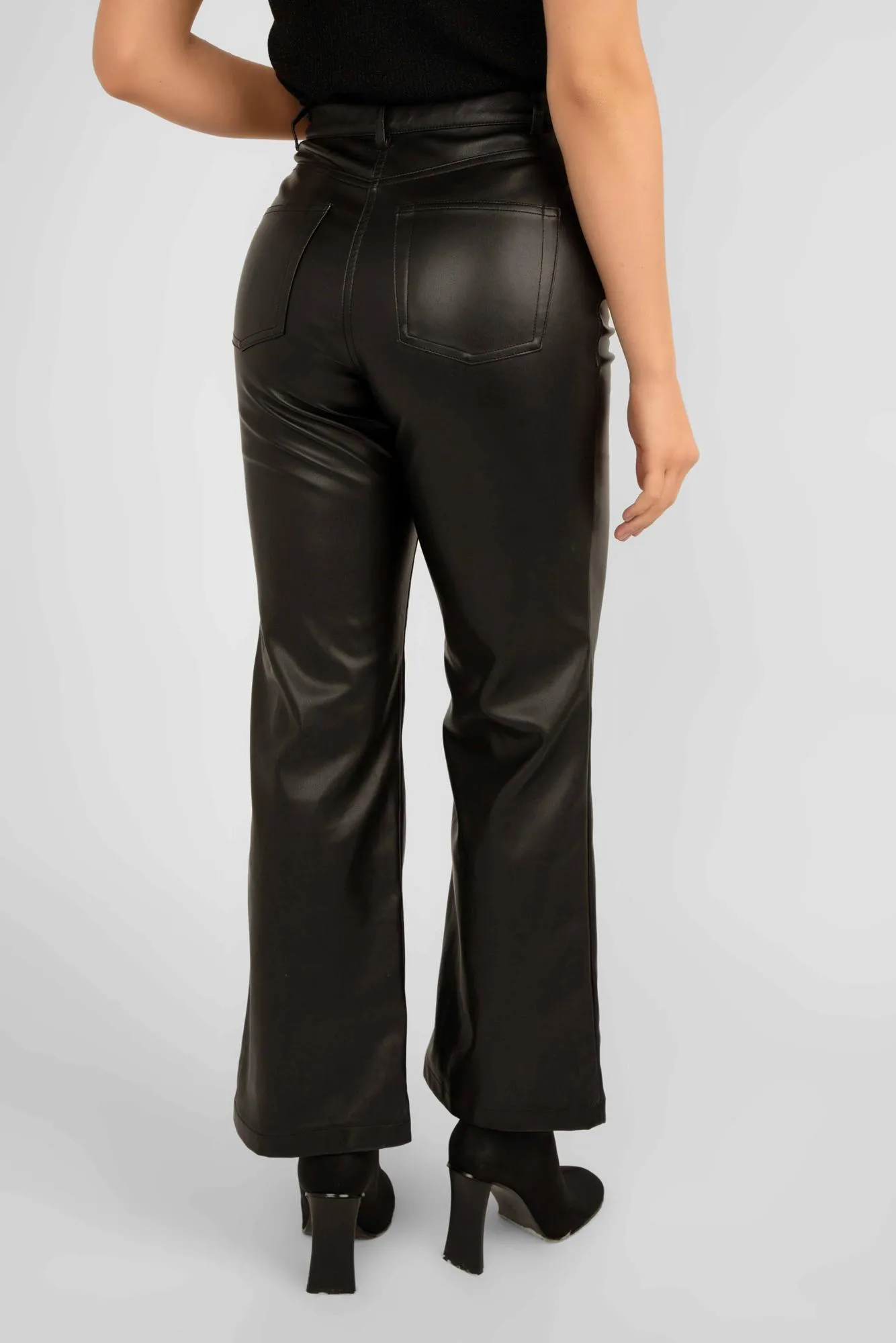 BT2022207 PU Straight Leg Pant