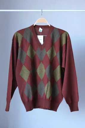 CAGI 90s Pure Wool Argyle Sweater
