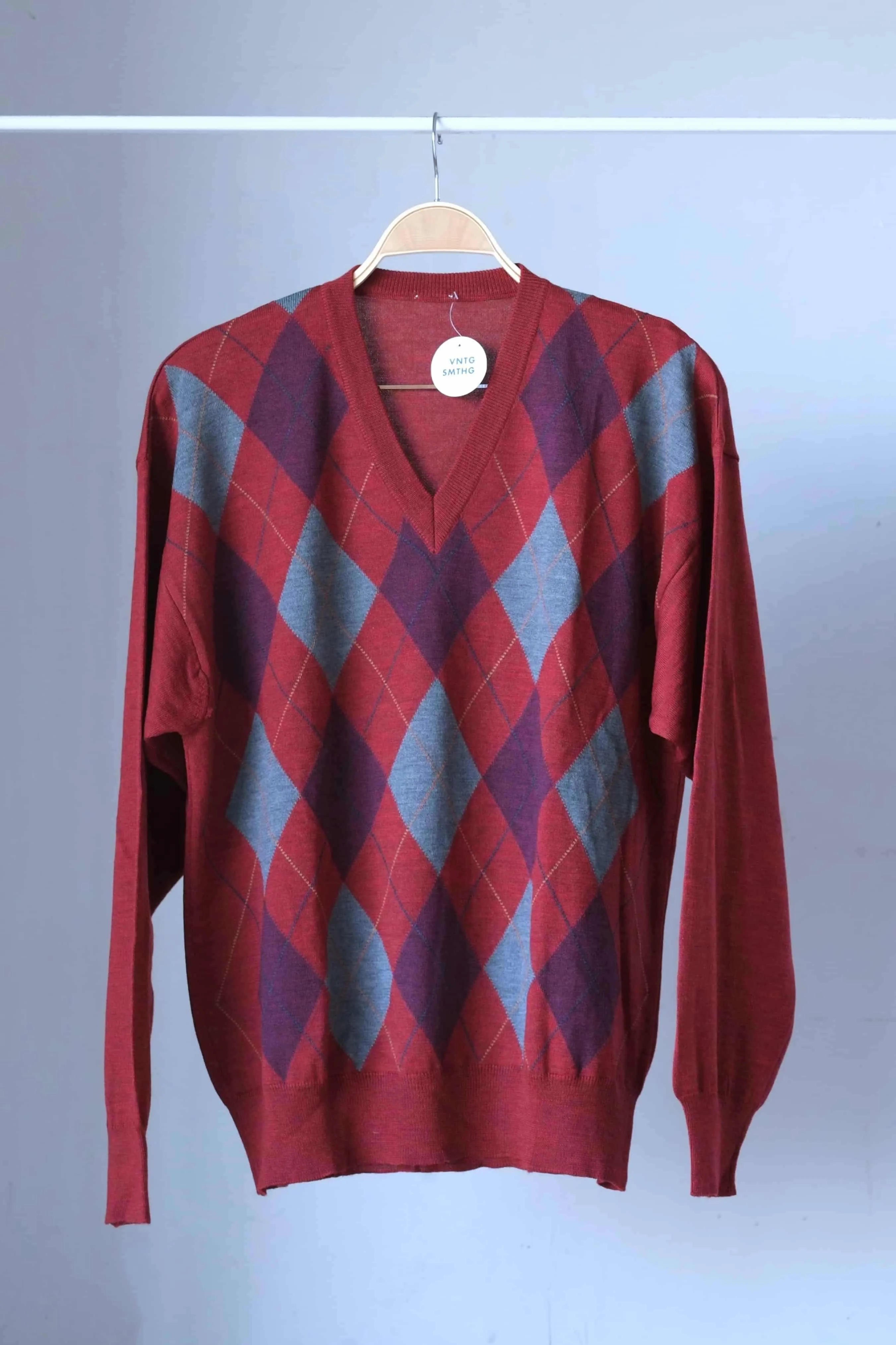 CAGI 90s Pure Wool Argyle Sweater