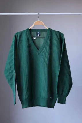 CAGI 90s V-Neck Textured Sweater