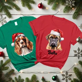 Christmas Dog Shirt, Custom Christmas Dog Shirt, Personalized Christmas Shirt, Custom Pet Gifts, Custom Pet Shirt, Custom Christmas Shirt