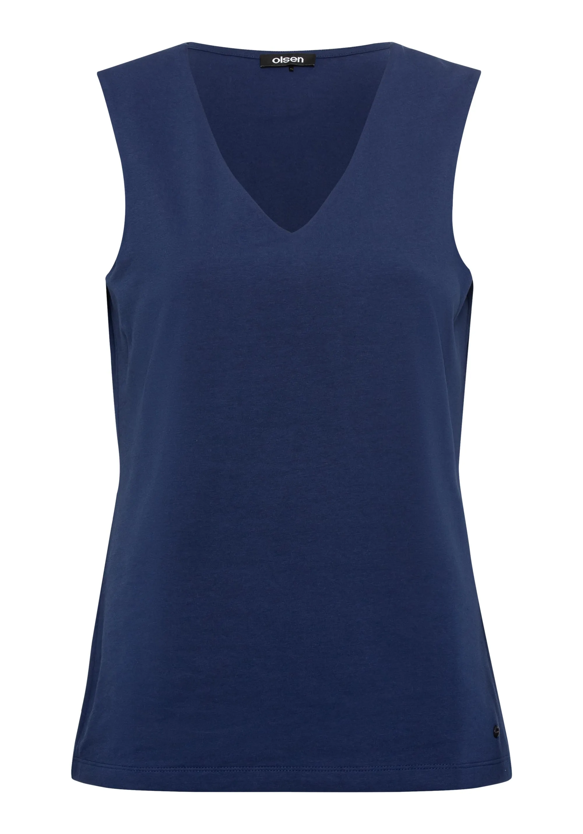 Cotton Blend Sleeveless V-Neck Shell