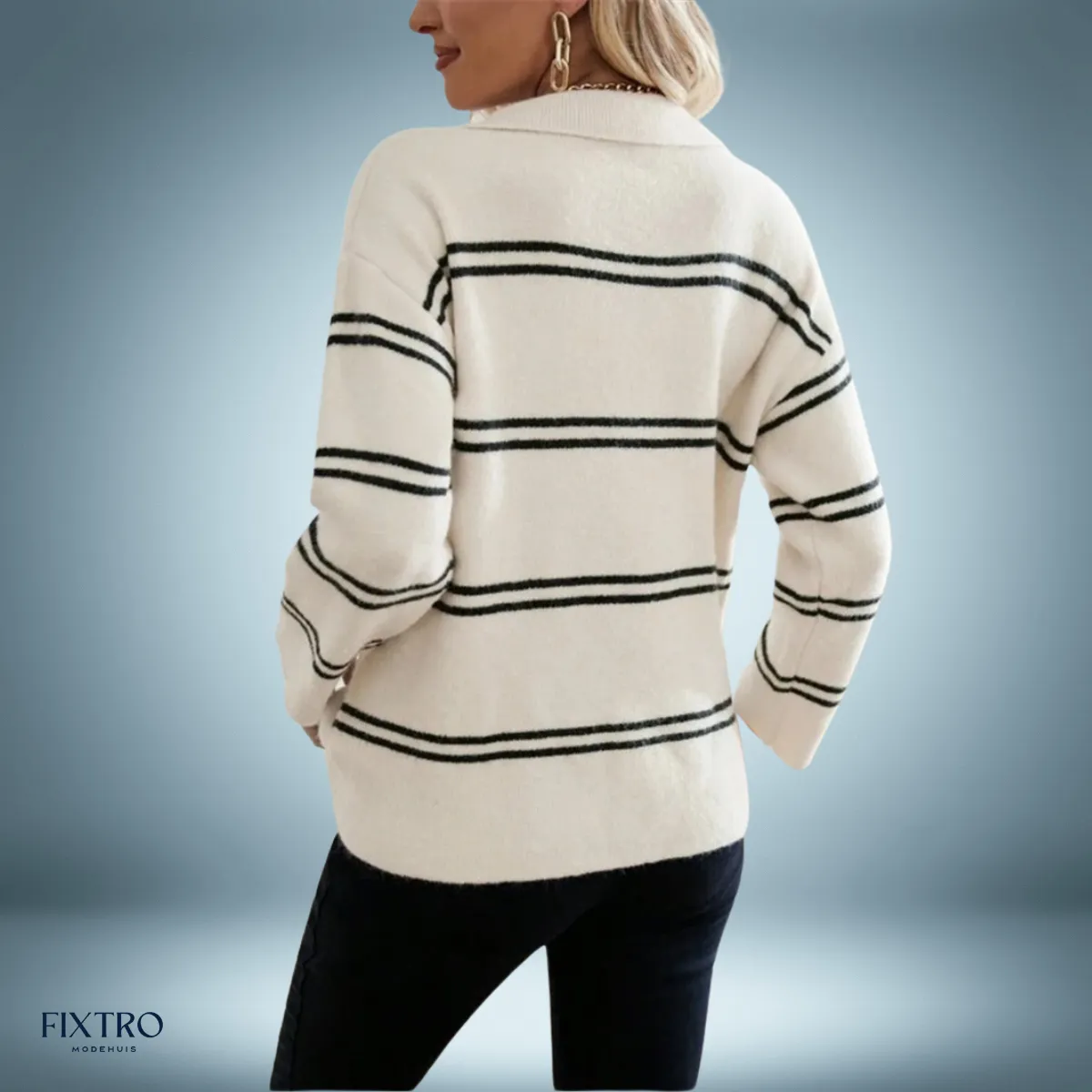 Cozy Charm | Gestreepte Polo Sweater