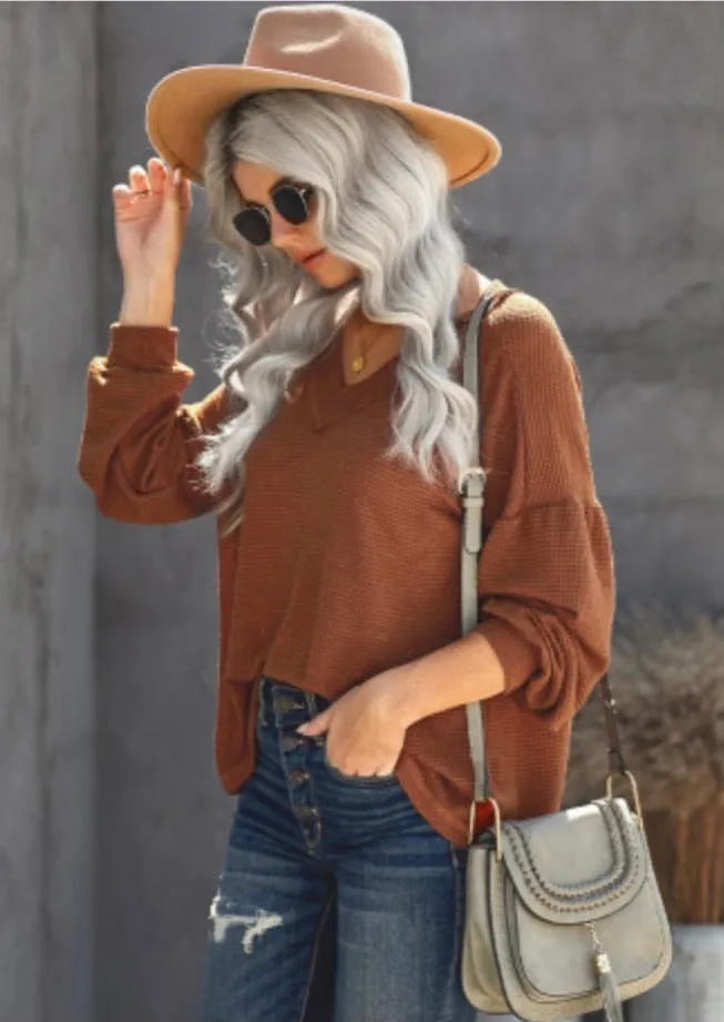 Cozy Up Tonight Knit Sweater (Brown)