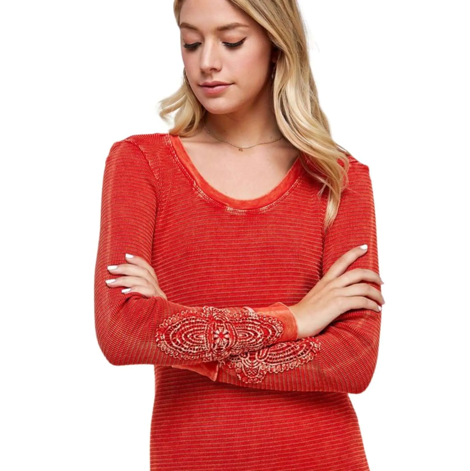 Crochet Cuff Textured Dress CLEARANCE FINAL SALE