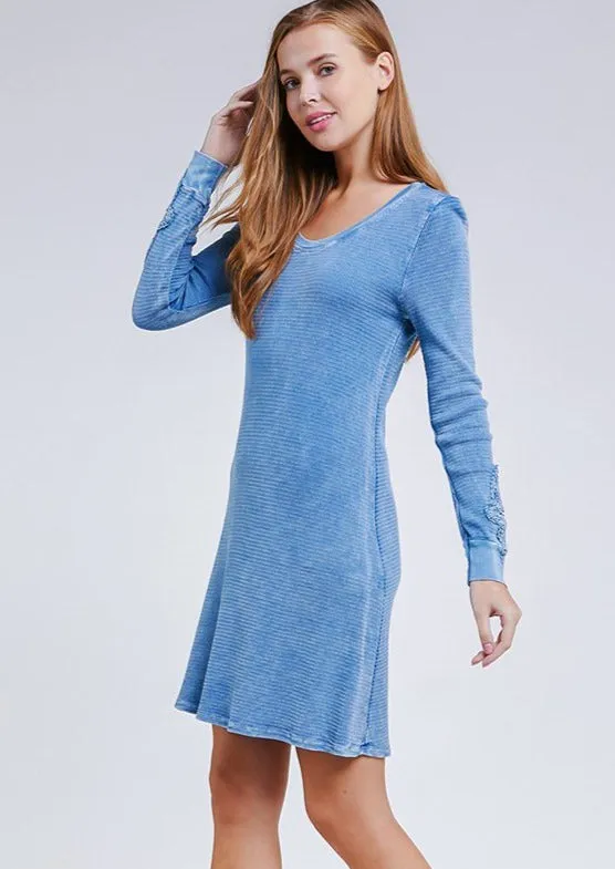 Crochet Cuff Textured Dress CLEARANCE FINAL SALE