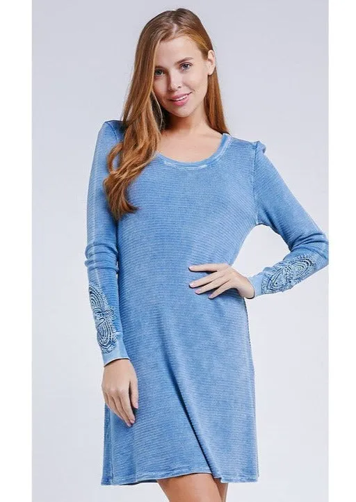Crochet Cuff Textured Dress CLEARANCE FINAL SALE