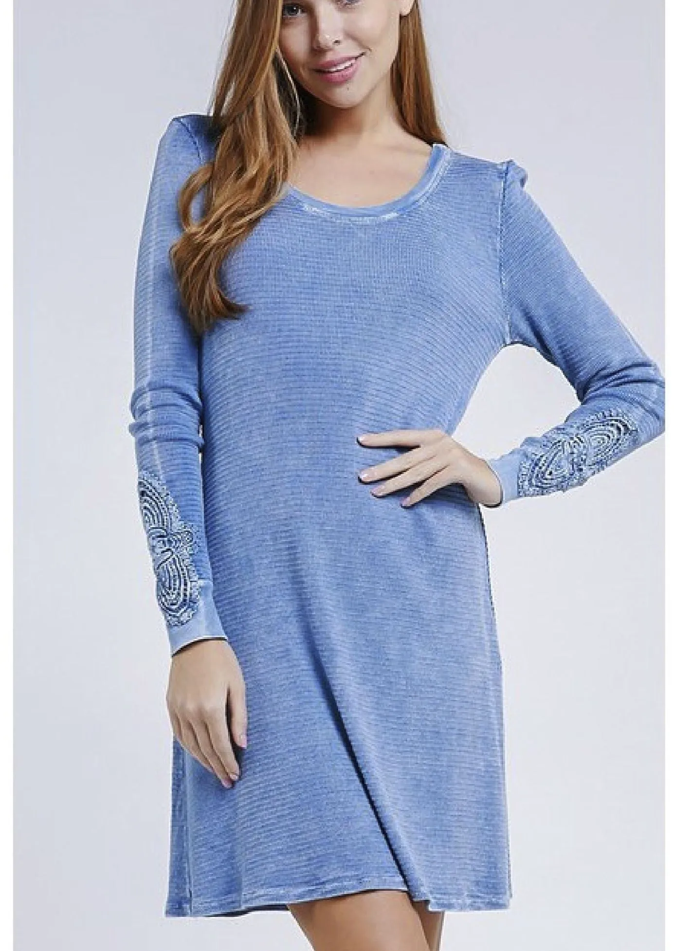 Crochet Cuff Textured Dress CLEARANCE FINAL SALE