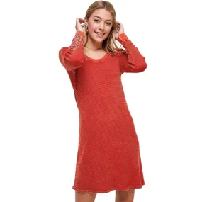 Crochet Cuff Textured Dress CLEARANCE FINAL SALE