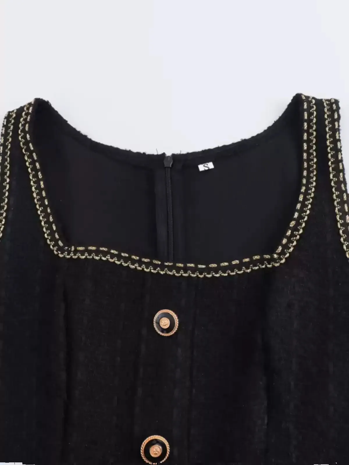 Darci Buttoned Tweed Mini Dress