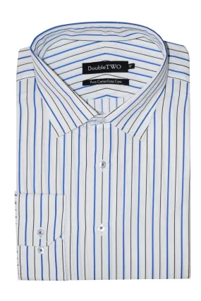 Double Two Mens Pure Cotton Easy Care LS Shirts (AW18) in Collar 15 to 23 Inches, Multiple Options