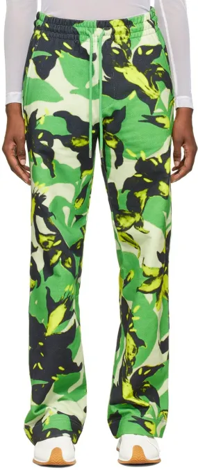 Dries Van Noten Green Len Lye Edition Floral Print Lounge Pants