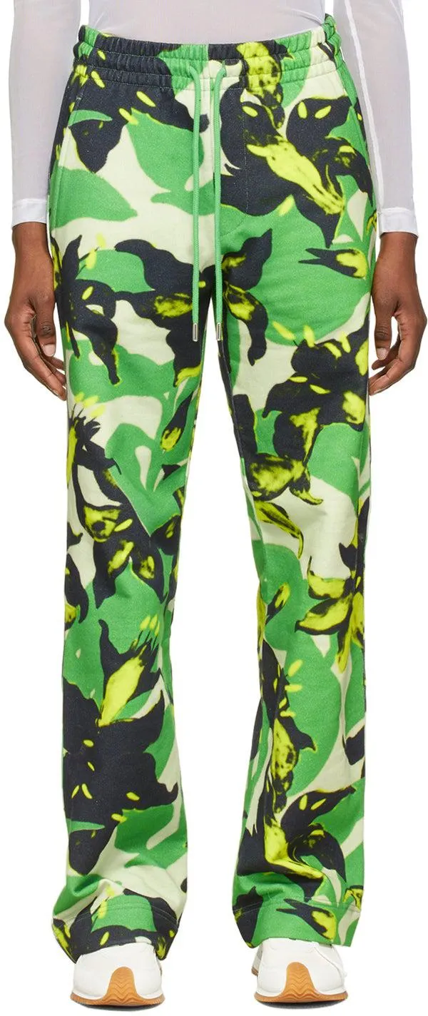 Dries Van Noten Green Len Lye Edition Floral Print Lounge Pants