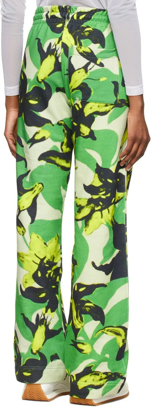 Dries Van Noten Green Len Lye Edition Floral Print Lounge Pants