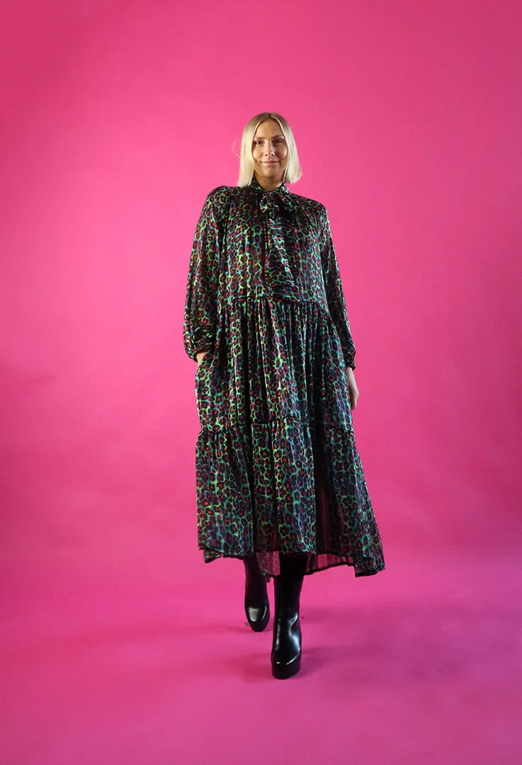 Flowy Dress Long Multicolor Leo