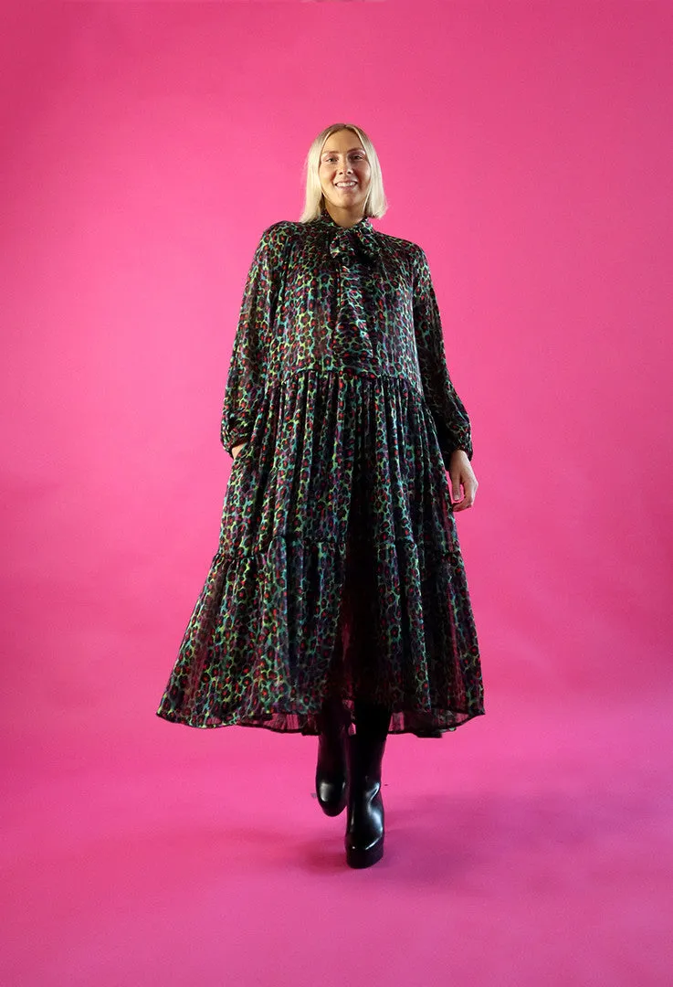 Flowy Dress Long Multicolor Leo