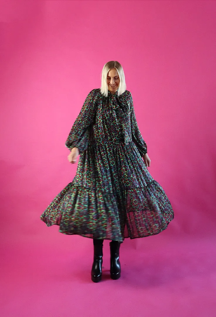 Flowy Dress Long Multicolor Leo