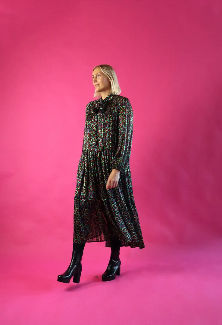 Flowy Dress Long Multicolor Leo