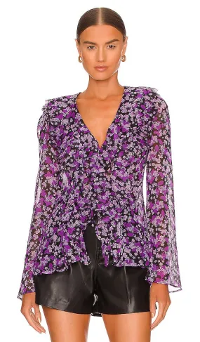 Free People Nina Printed Top in Purple
