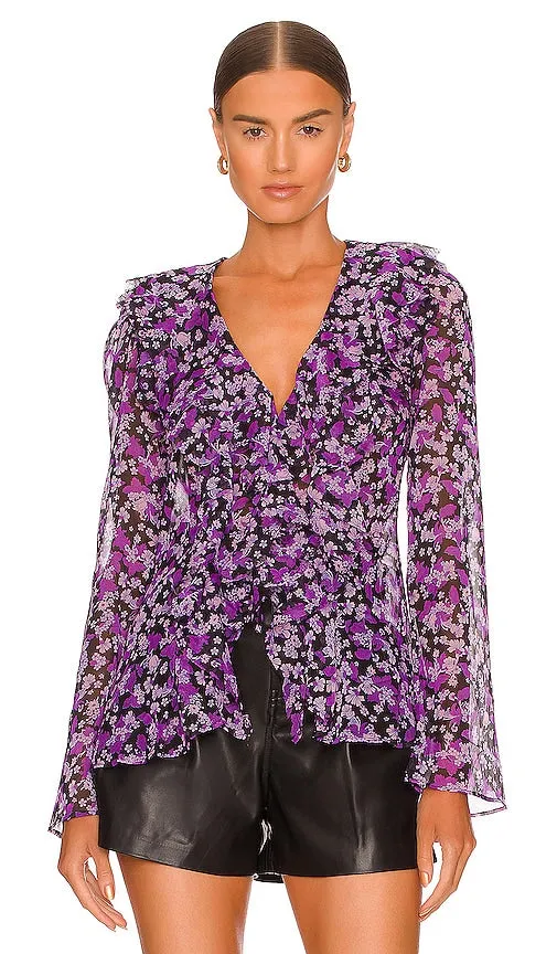 Free People Nina Printed Top in Purple