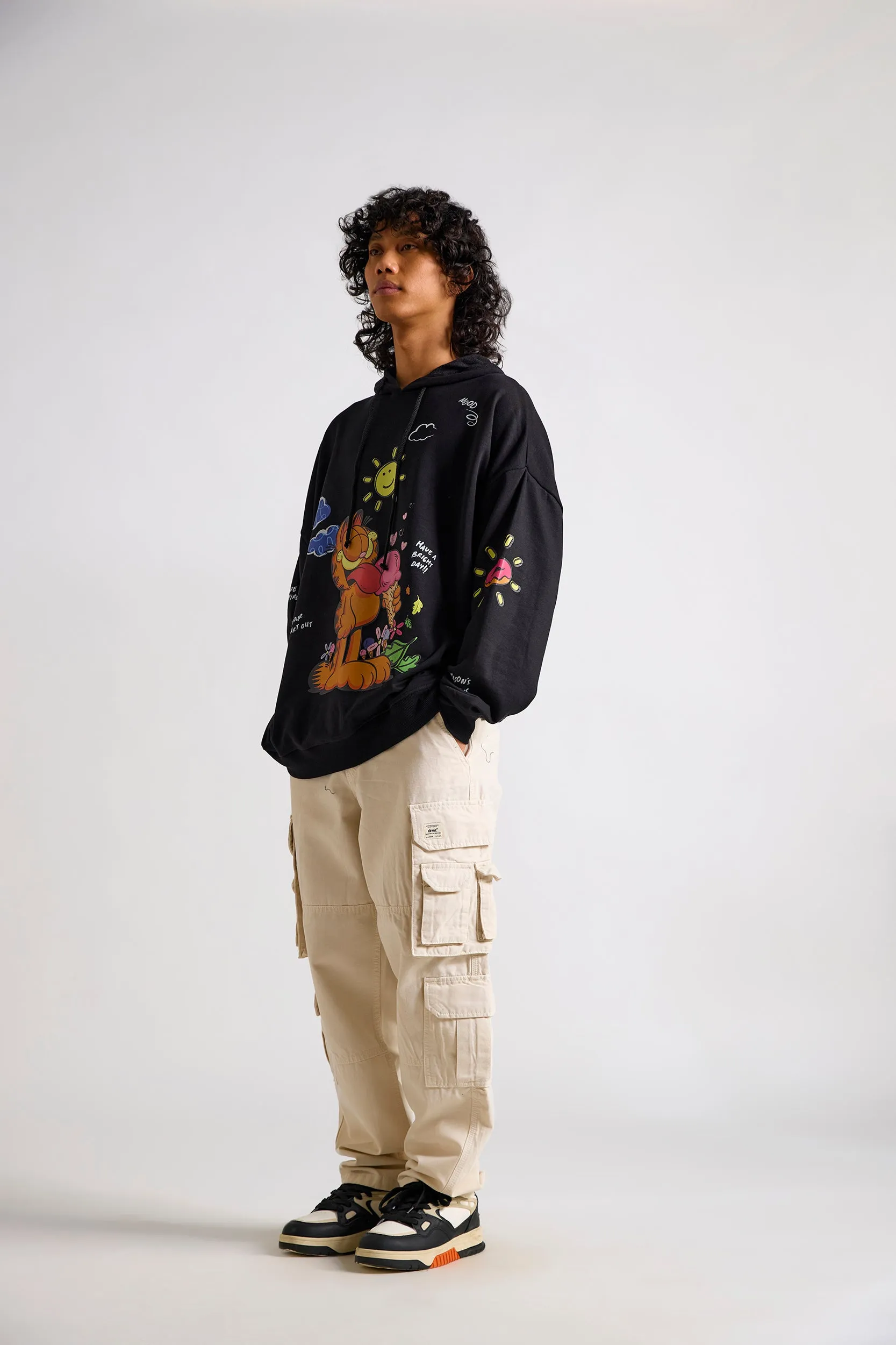 Garfield:Have A Bright Day Men's Oversized Hoodie