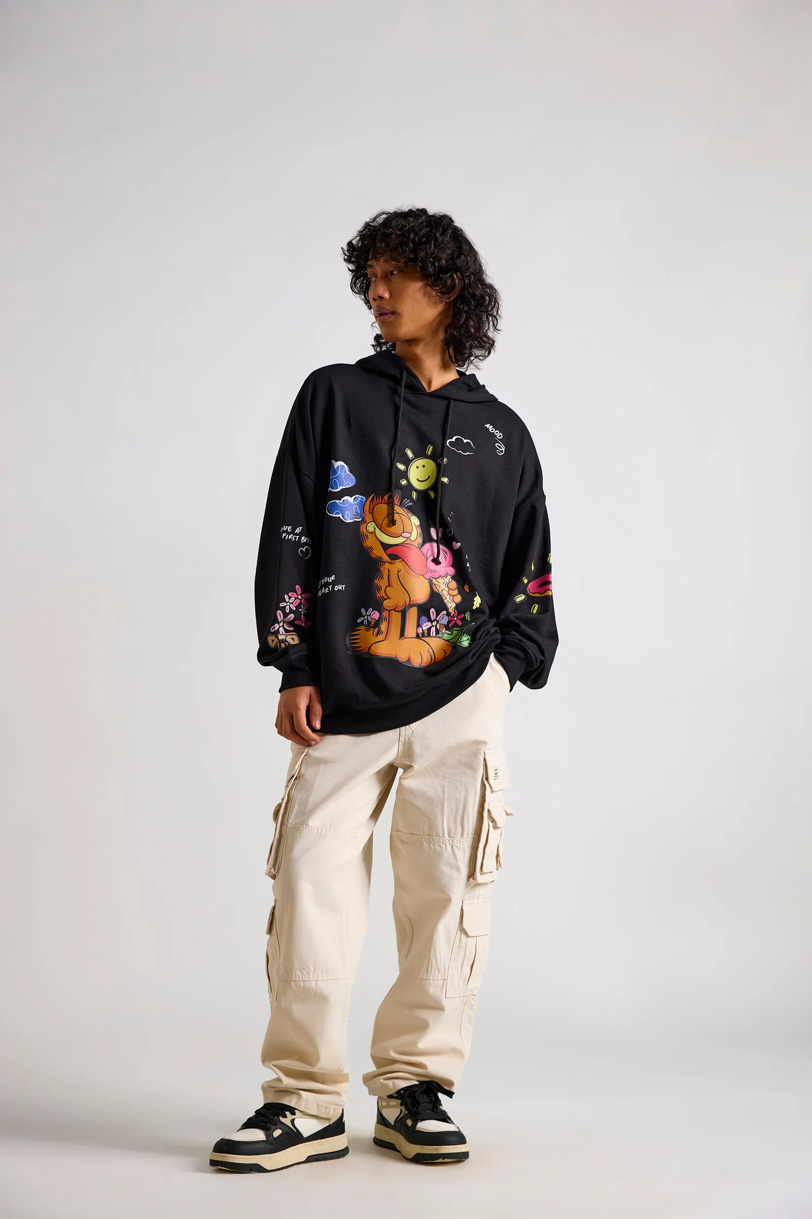 Garfield:Have A Bright Day Men's Oversized Hoodie
