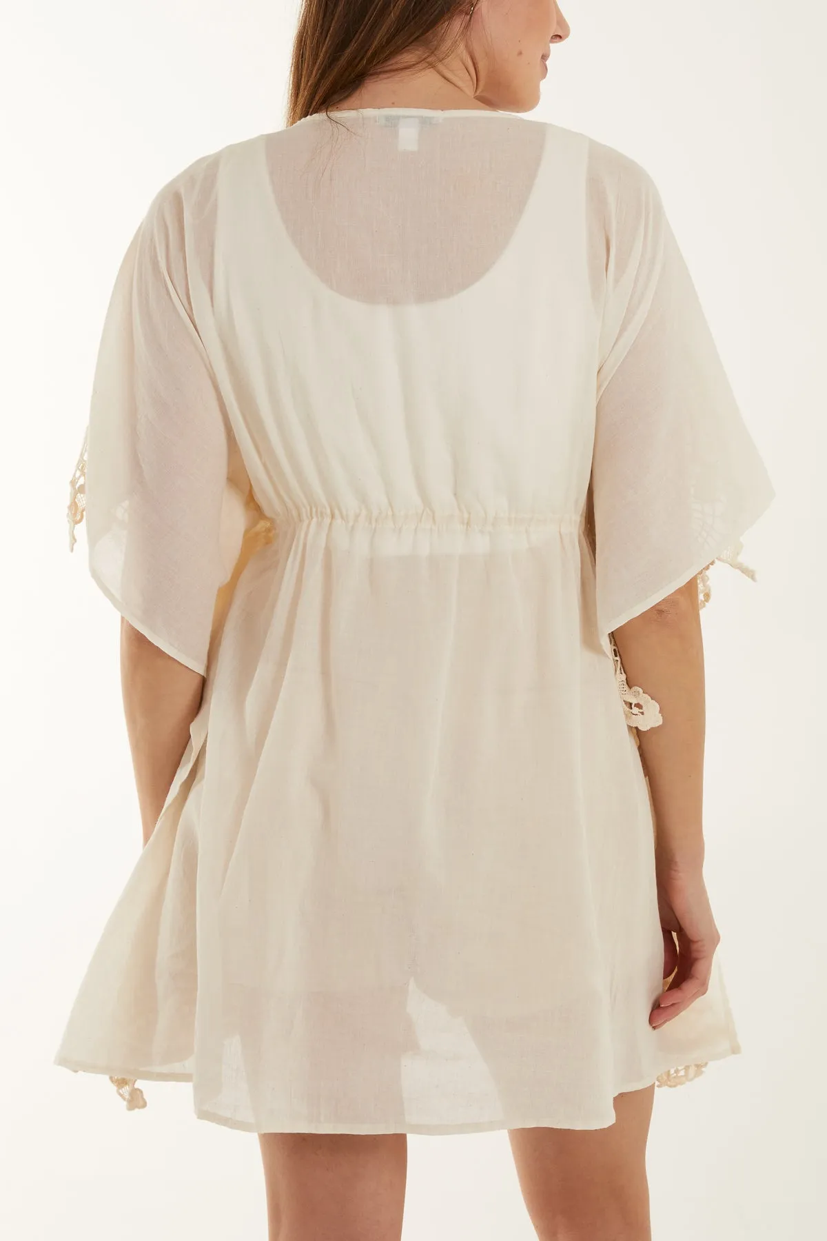 Gold Embellished Crochet Kimono