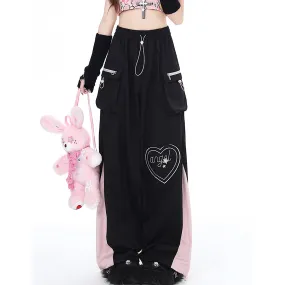 Heart Straight-Leg Cargo Pants