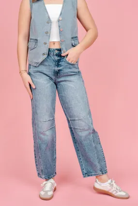 High Rise Barrel Jeans