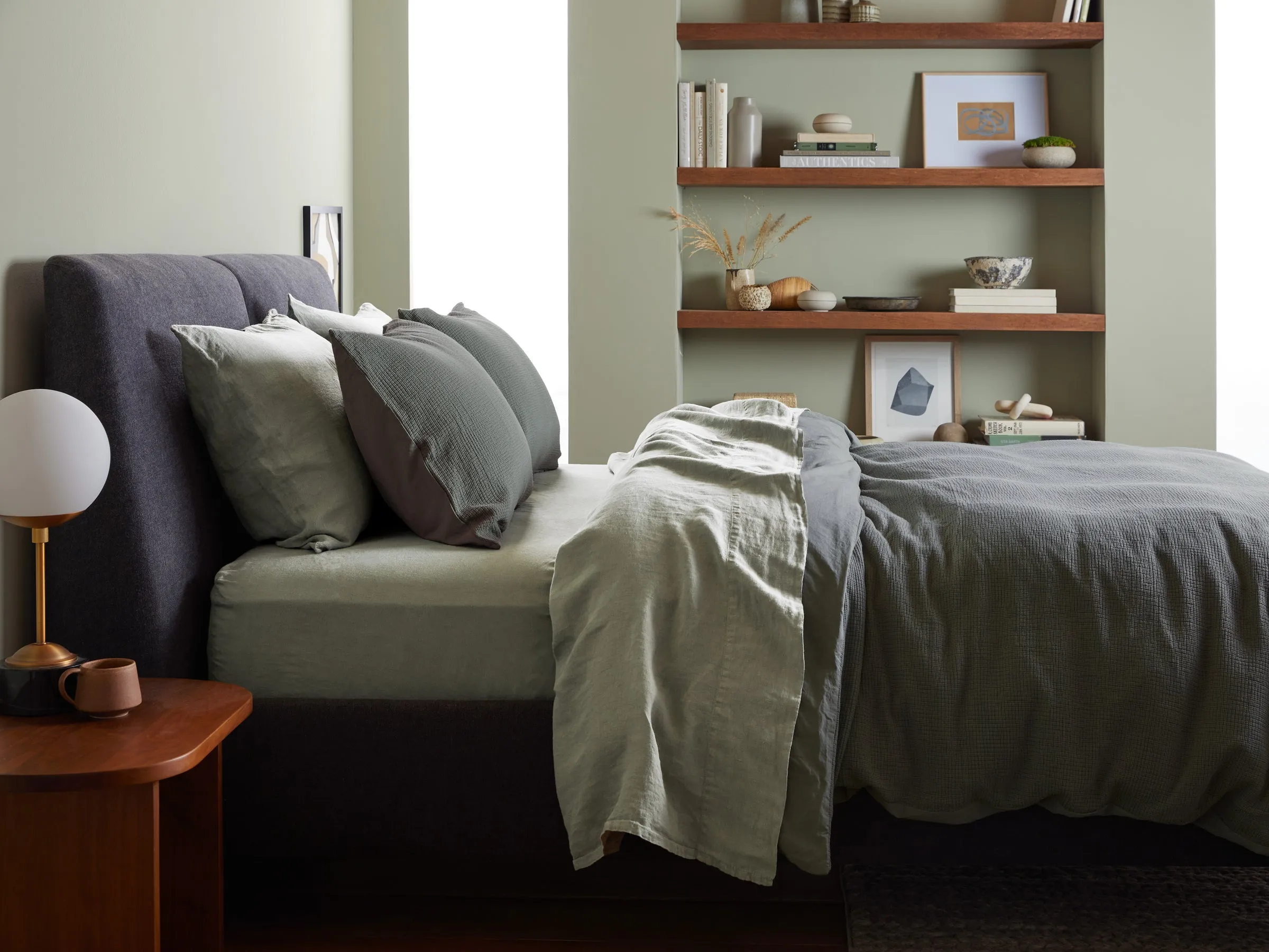 Linen Sham Set (Moss)