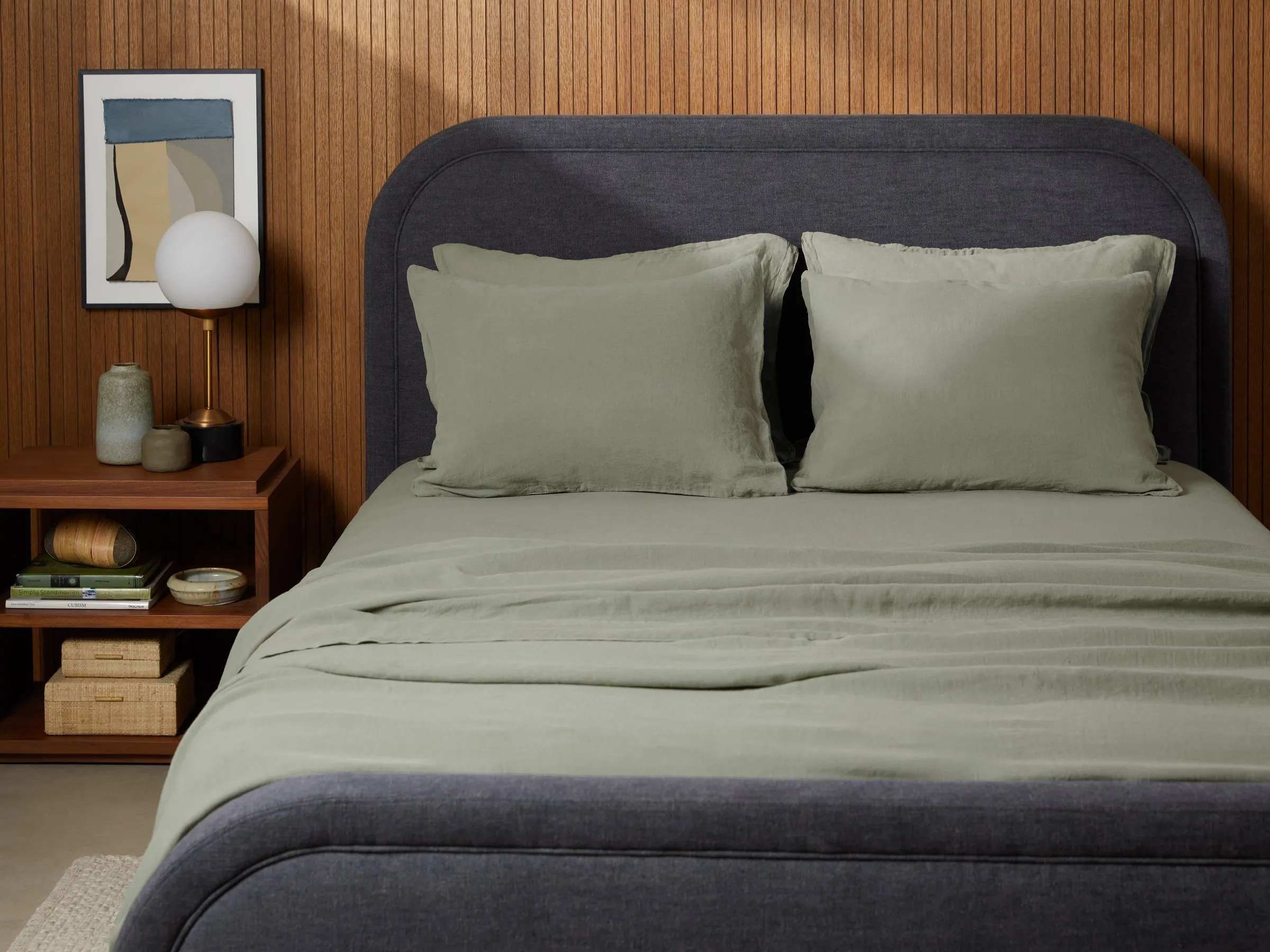 Linen Sham Set (Moss)