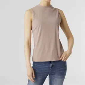 MaCenna Mock Neck Ribbed Tank - Dusty Plum - Final Sale