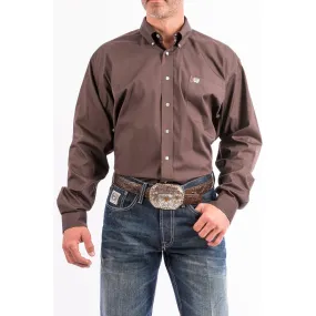 Men's Cinch Brown Button-Down Western Shirt MTW1104236