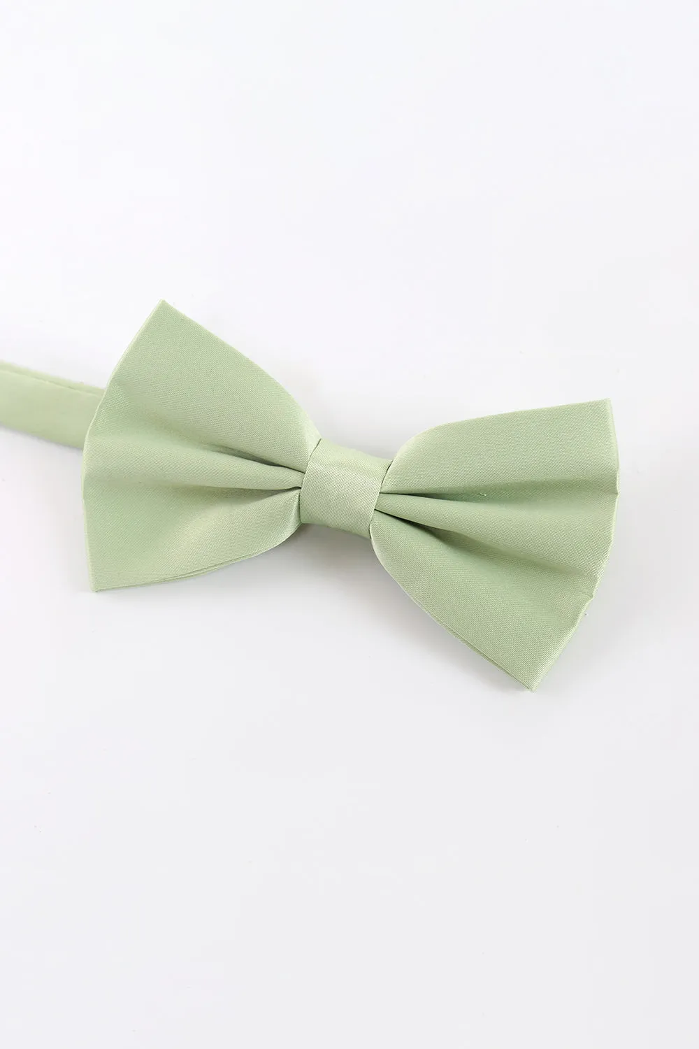 Men's Light Green Adjustable Bow Tie Solid Formal Tuxedo Bowtie