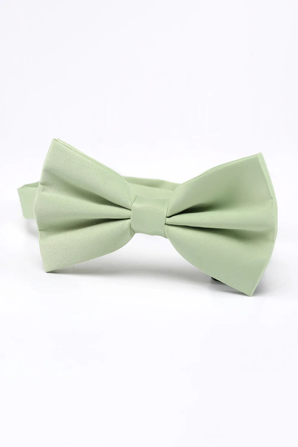 Men's Light Green Adjustable Bow Tie Solid Formal Tuxedo Bowtie